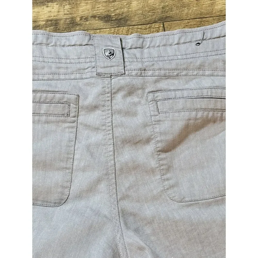 KUHL Cabo Linen Blend Shorts Womens Size 8 Outdoor Beach Boat UPF 50+ EUC